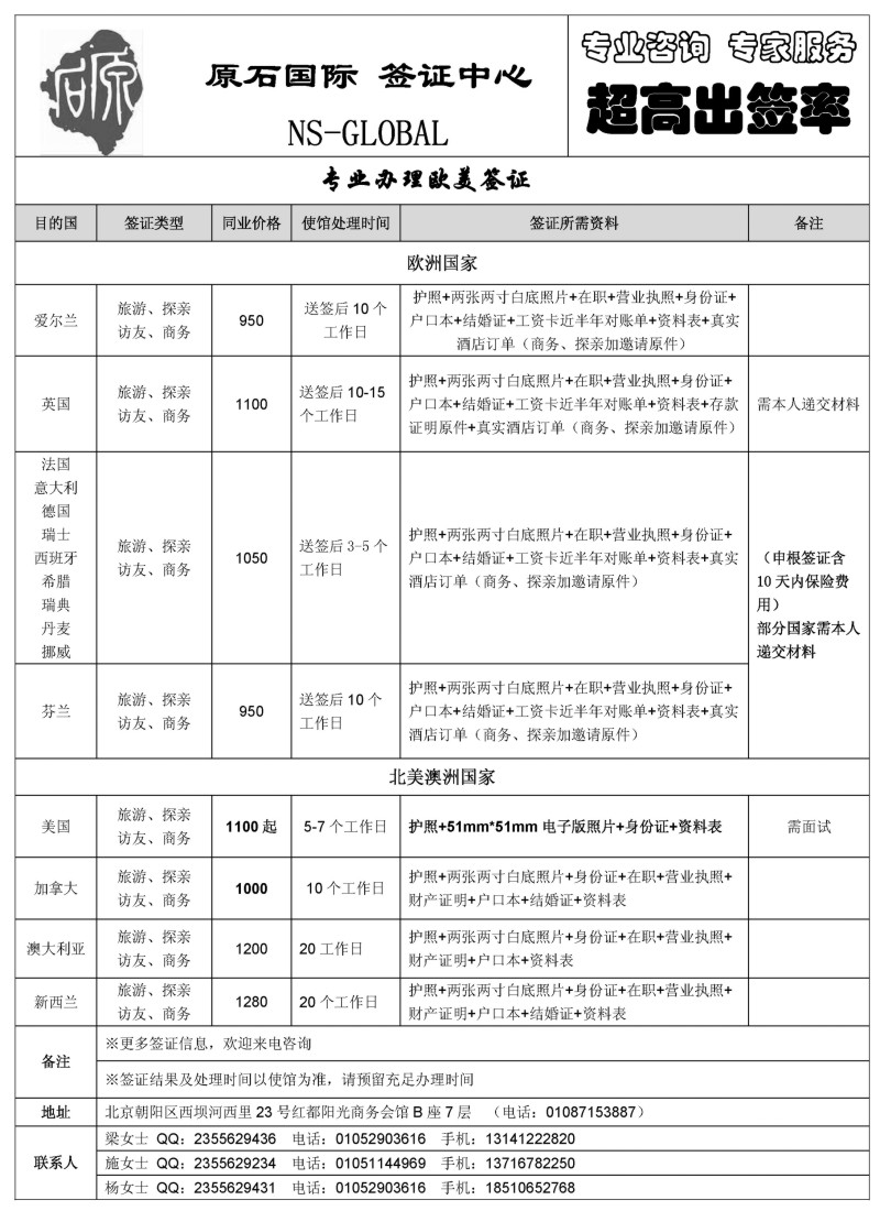 b100原石国际 签证中心
