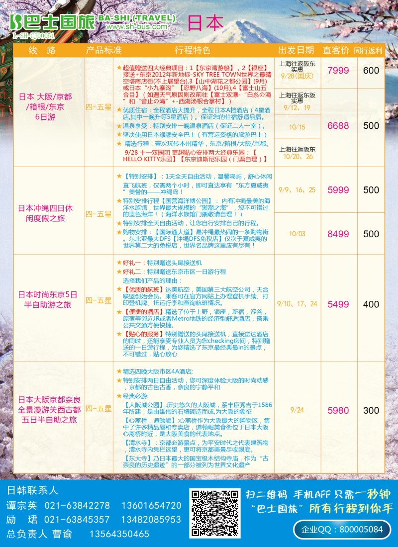 b彩14上海巴士国旅-日本