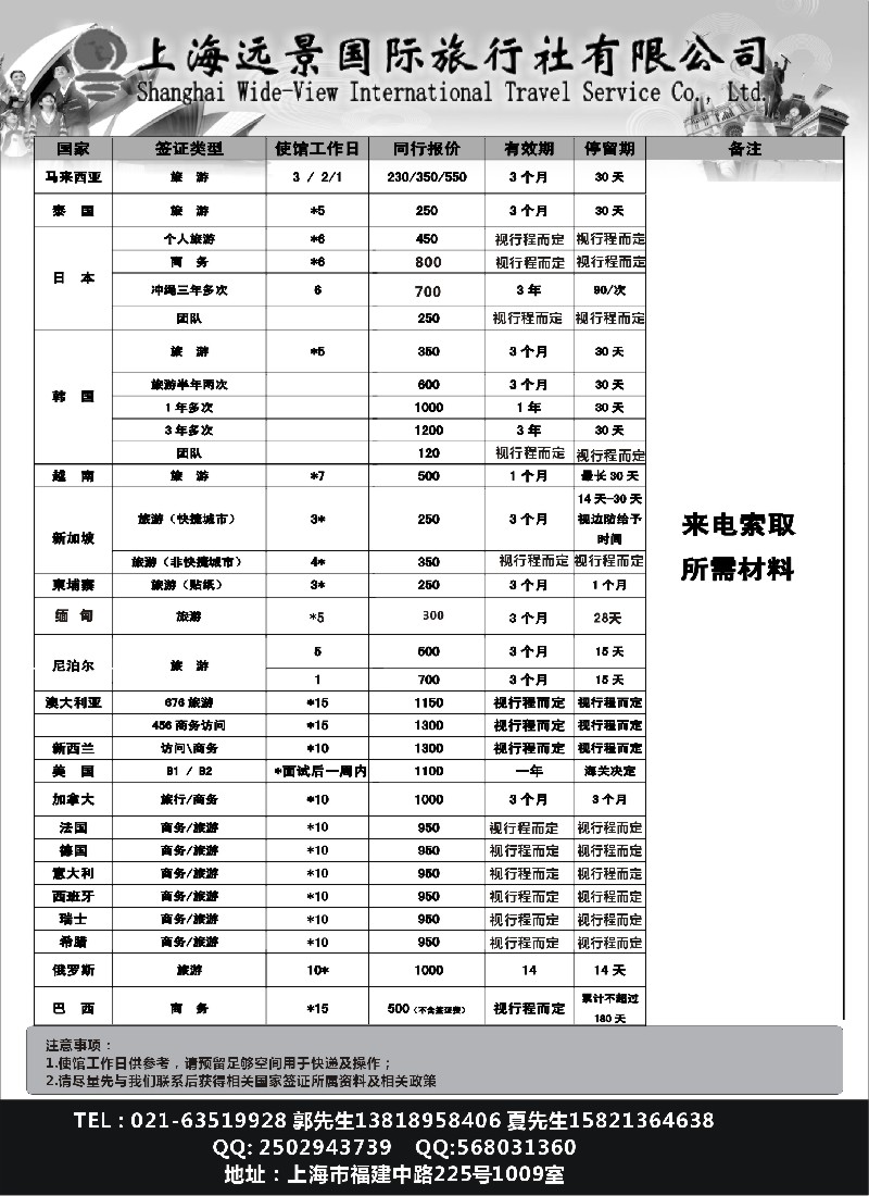 b69上海远景国际旅行社