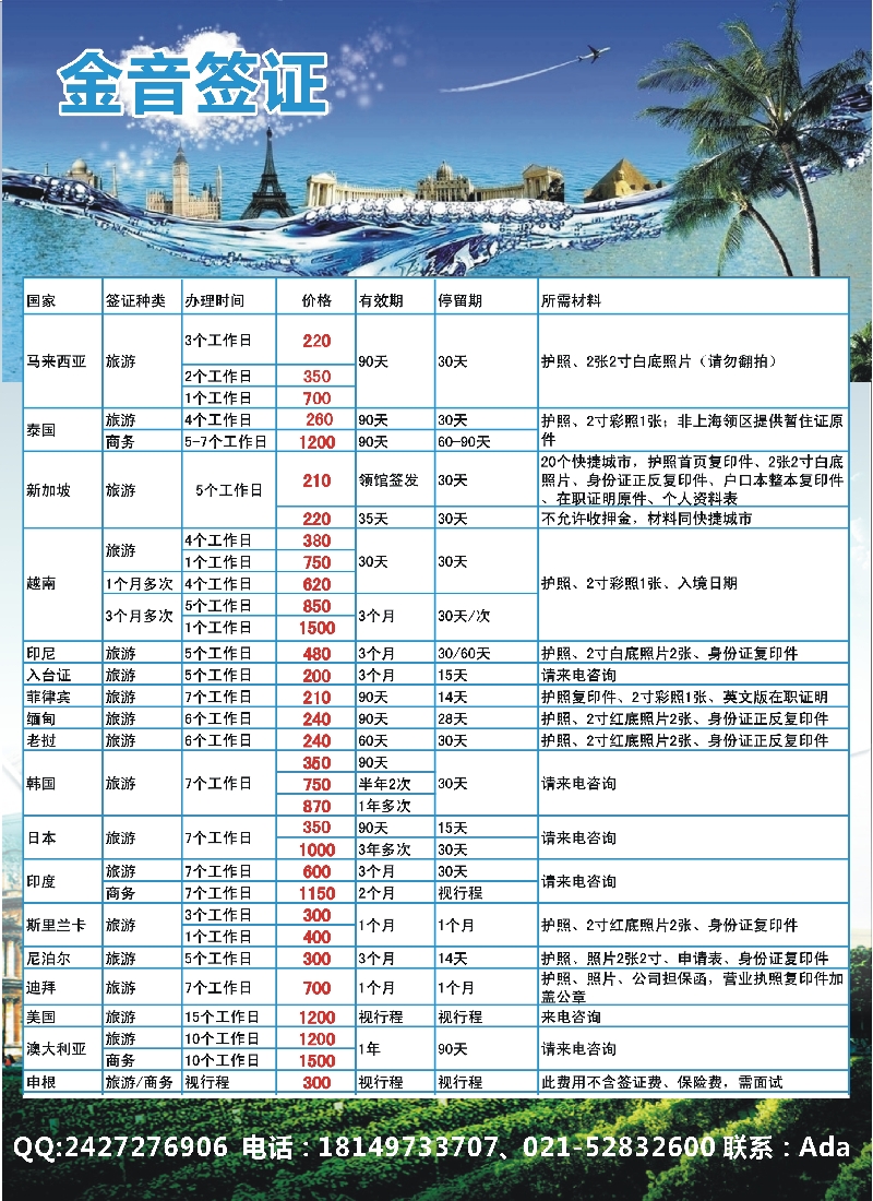 b61金音签证