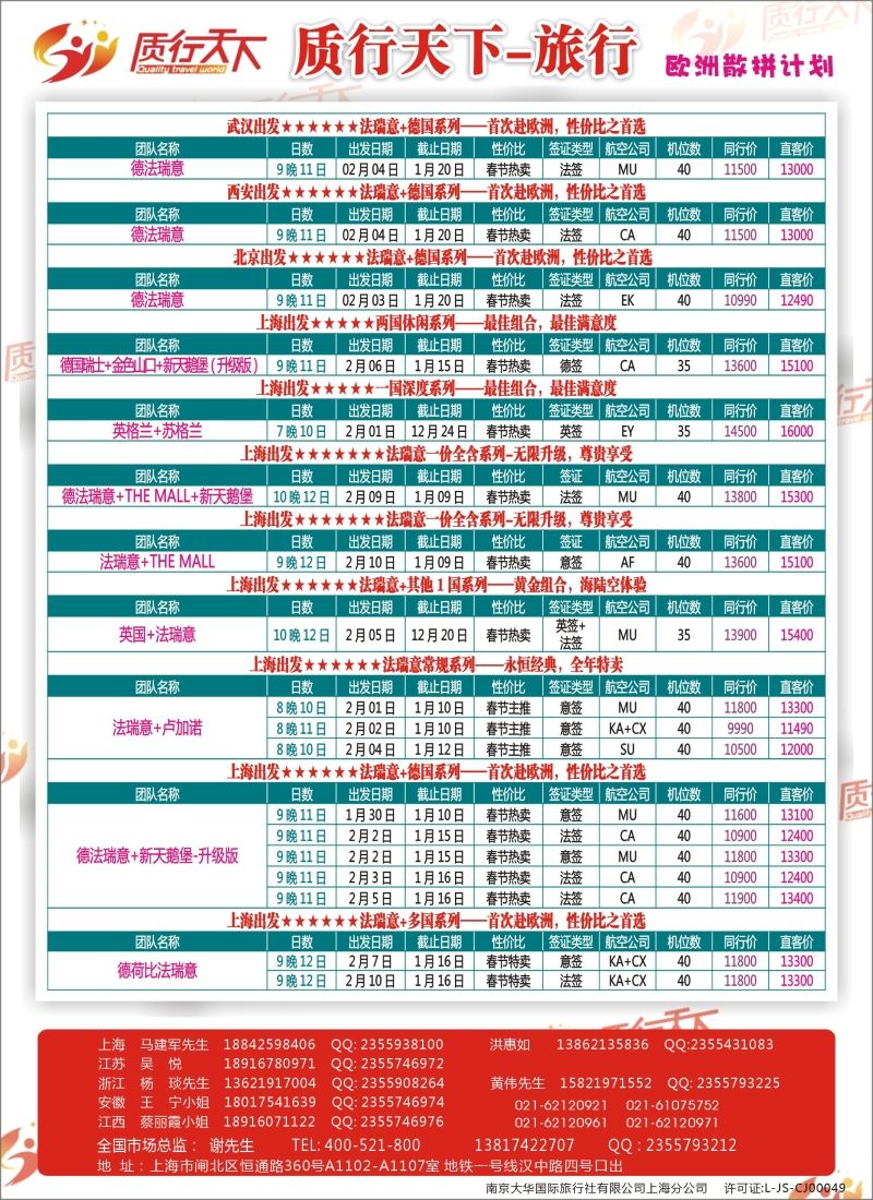 a彩31质行天下旅行——欧洲散拼