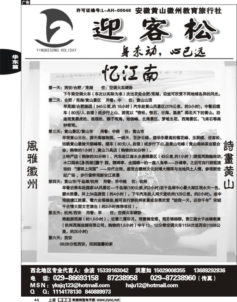 迎客松假期1