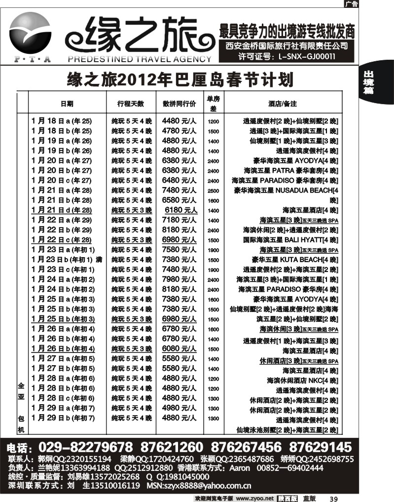 缘之旅—2012年春节巴厘岛计划