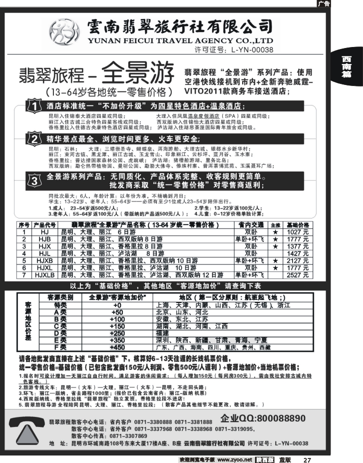云南翡翠旅程—全景游