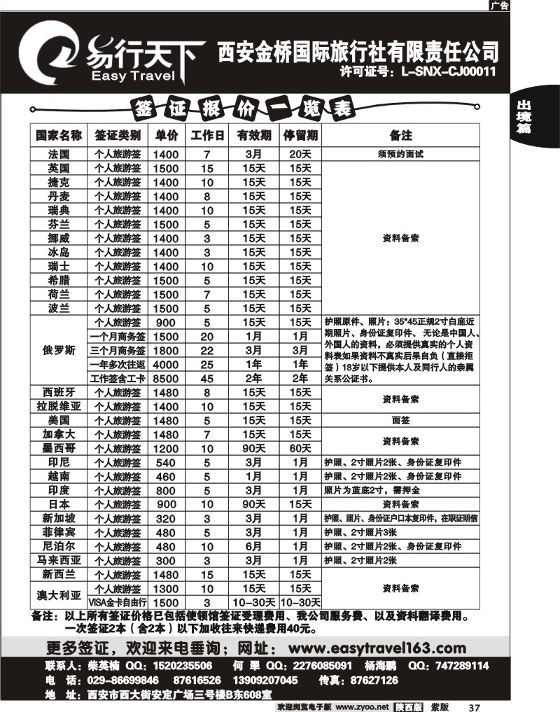 易行天下——签证篇