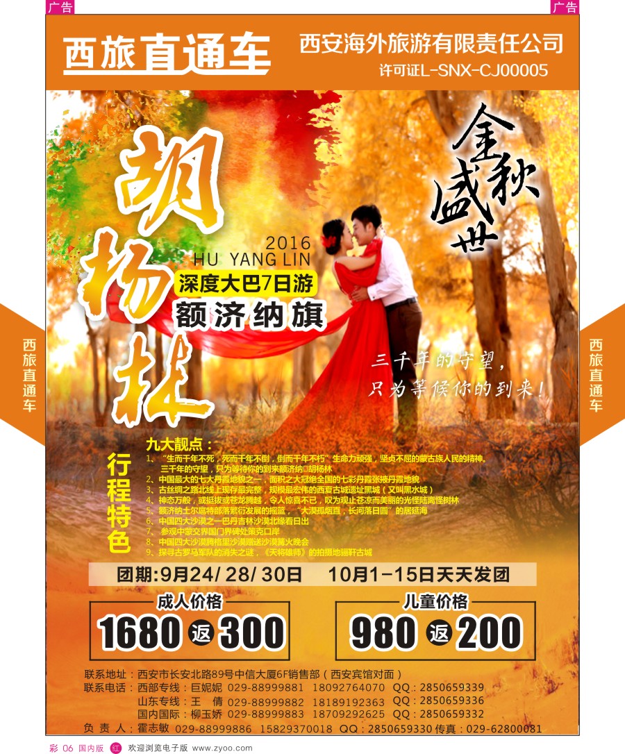 r彩006  西旅直通车胡杨林-汽车团