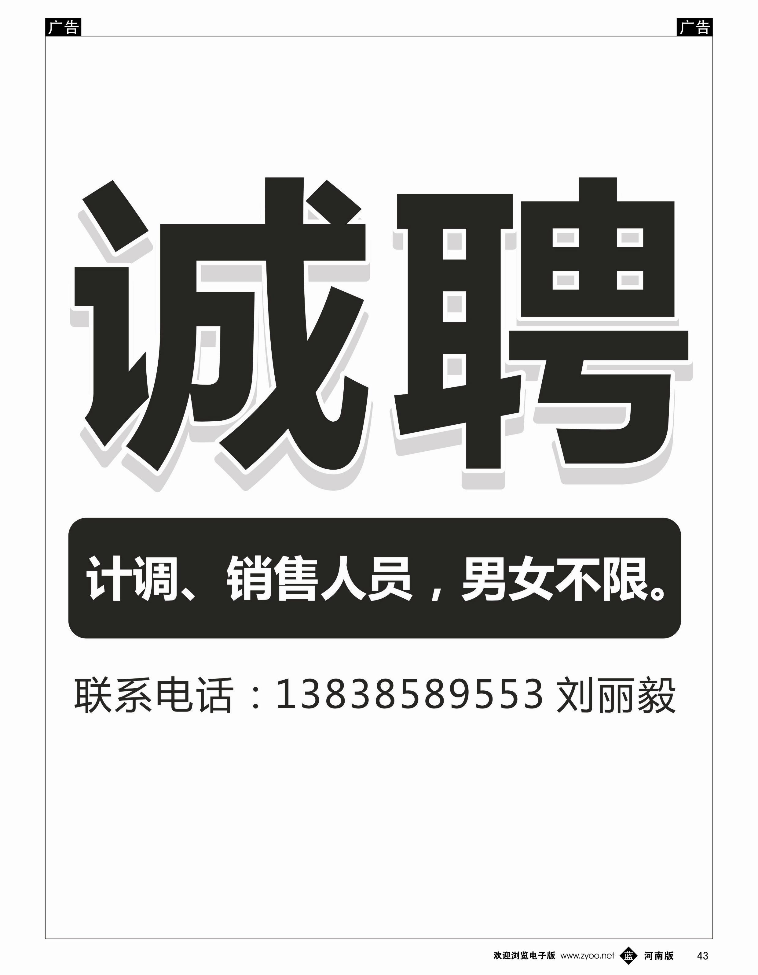 b043 金程旅游---诚聘计调、销售