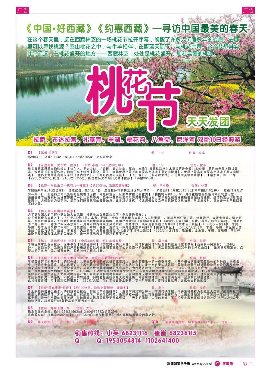 r彩011  中原铁道国旅-西藏桃花节