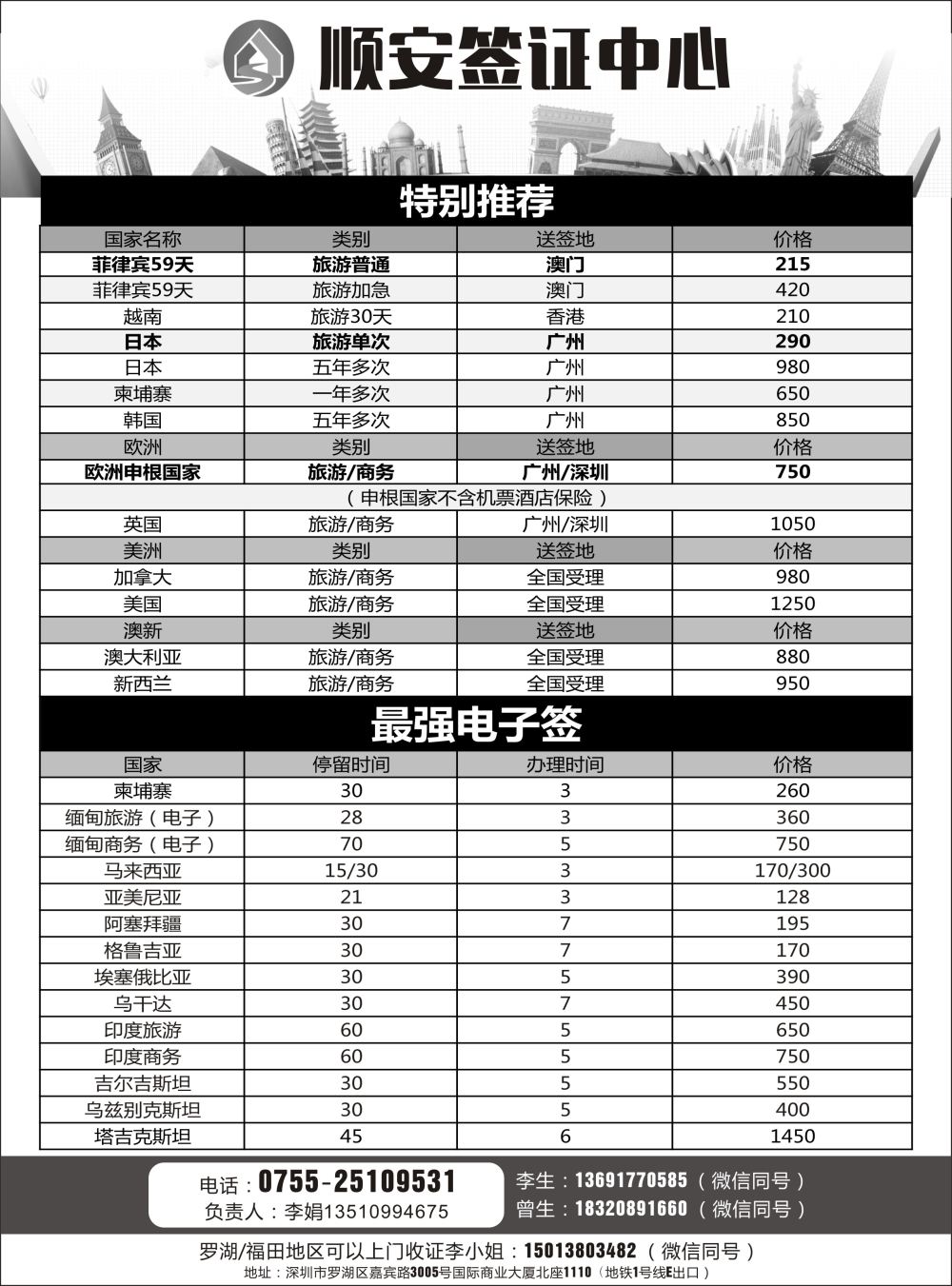 顺安签证中心