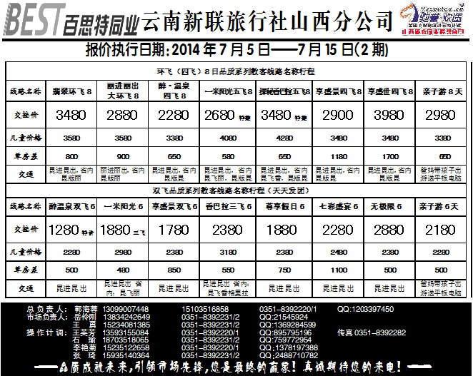 180 云南新联旅行社山西分公司——云南专线_p1