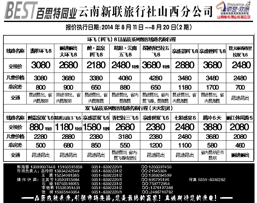 131  云南新联旅行社山西分公司——云南专线_p1
