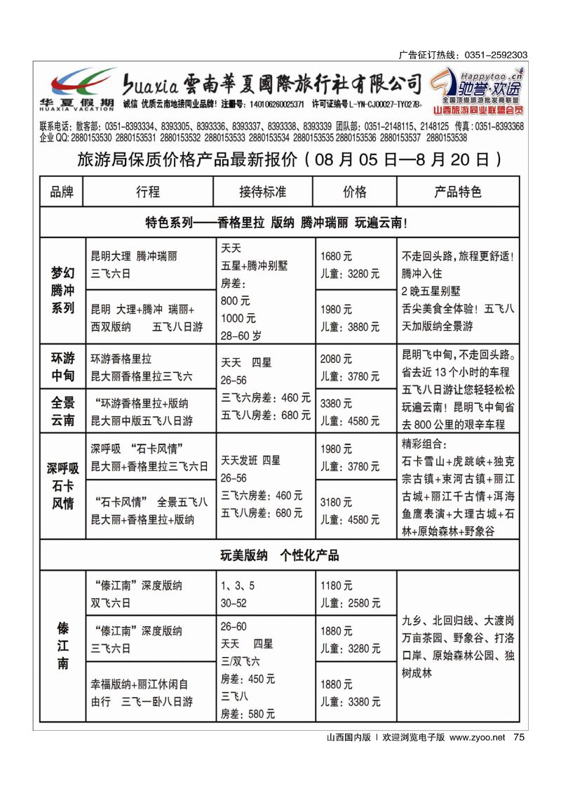 75 云南华夏山西分公司