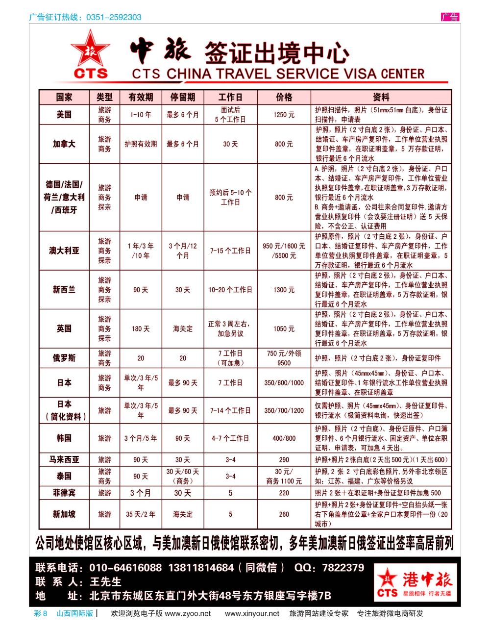彩8 中旅签证 