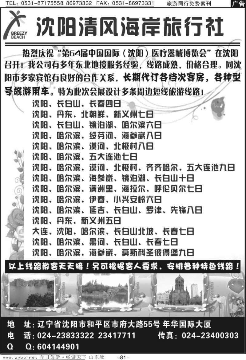 81p沈阳清风海岸旅行社