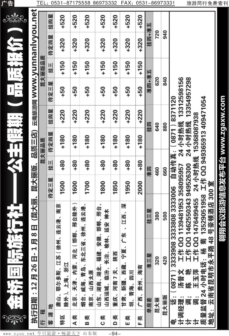 94p金桥国旅—公主假期
