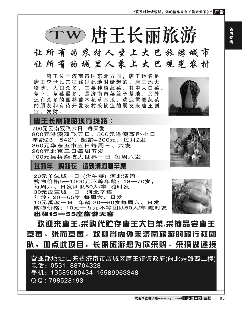 05 唐王长丽旅行社 省内专线