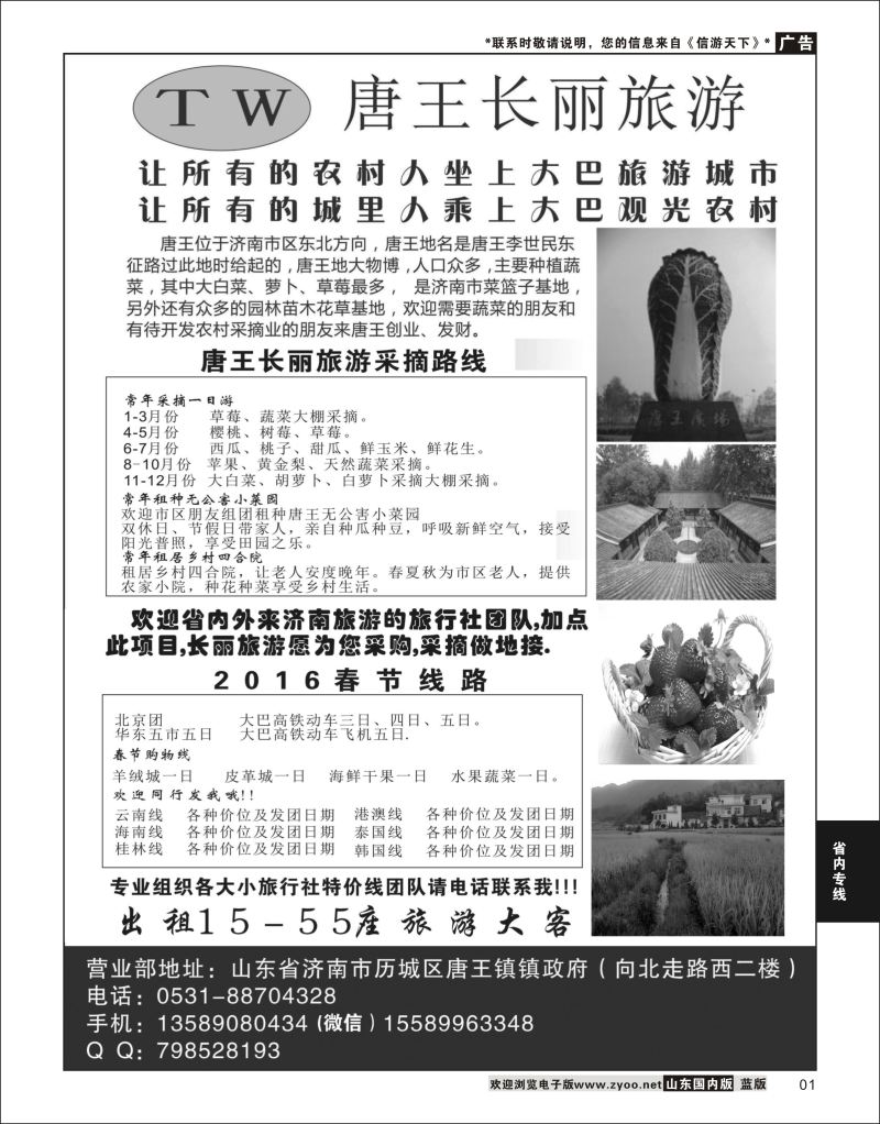 P01 唐王长丽旅游 {06396] 省内专线