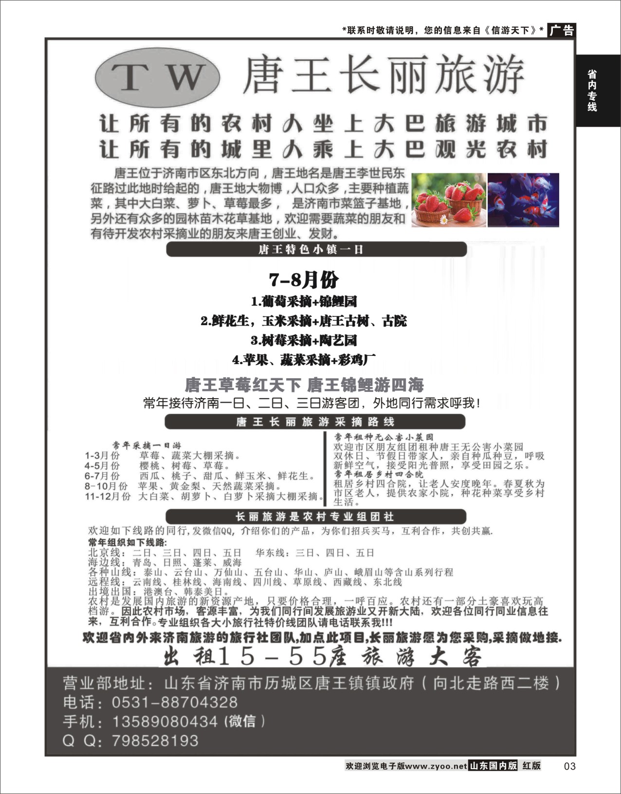 3 唐王长丽旅游  省内专线