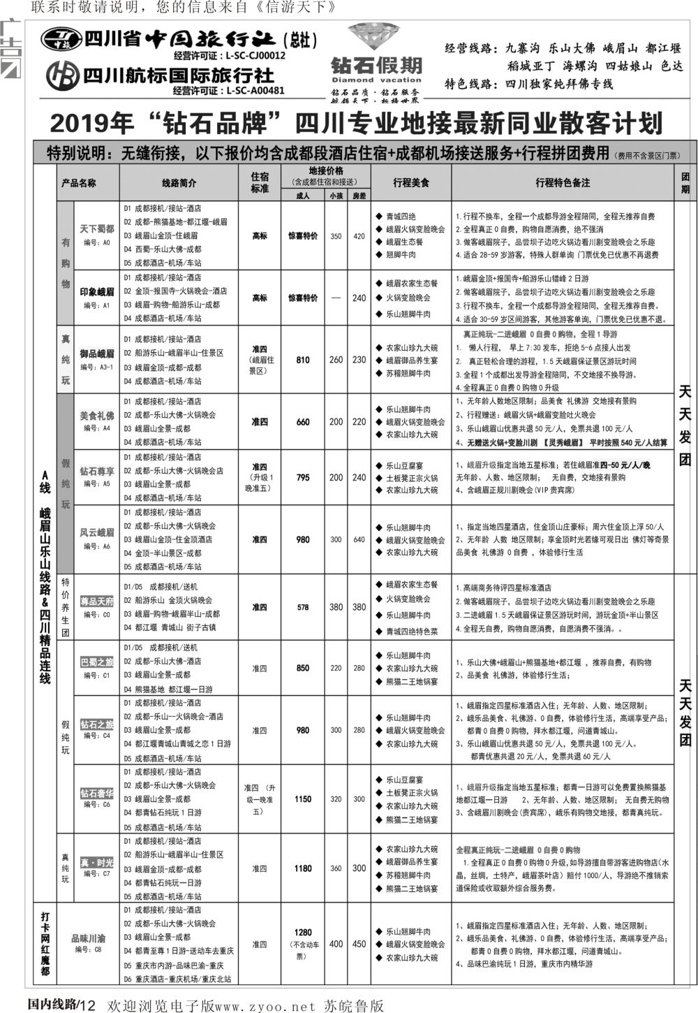 P12 钻石假期—四川省中国旅行社（总社）峨眉山乐山金牌专线 四川