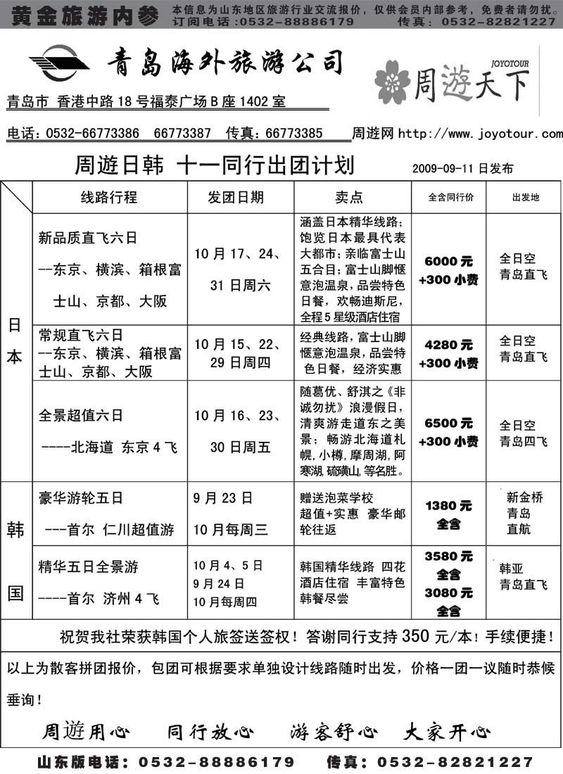 BP62青岛海外—周游天下