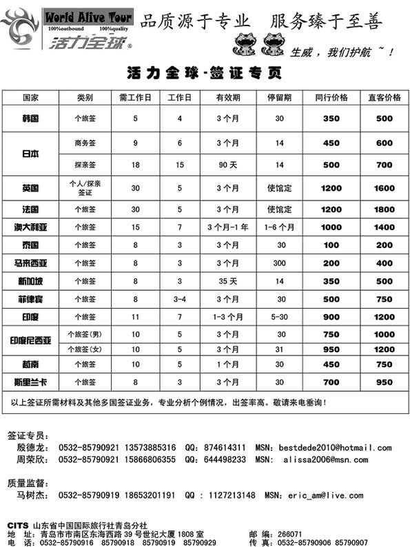 BP27山东省国旅青岛分社—活力全球