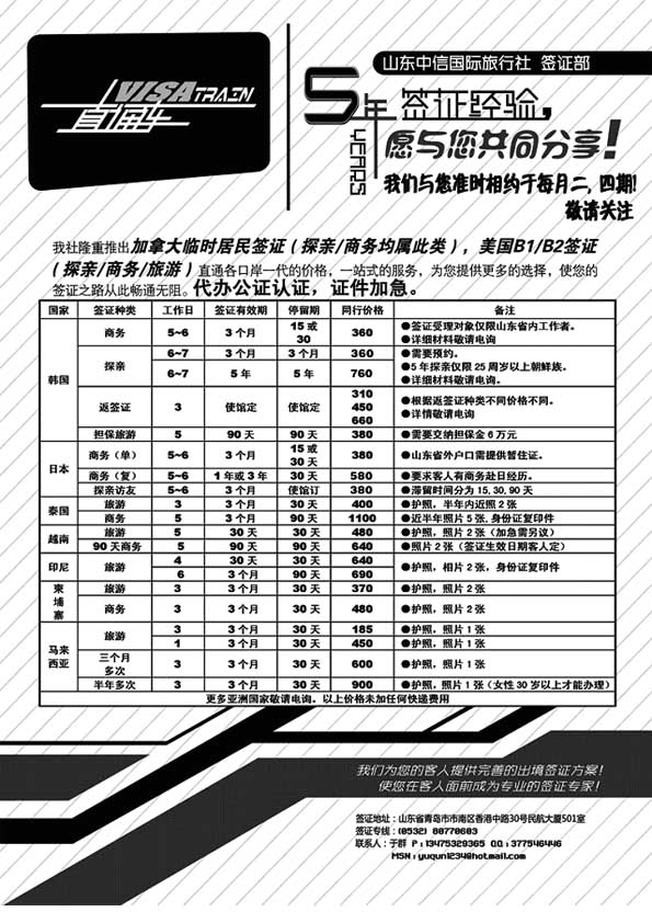 B71 VISA TRINA –签证专线