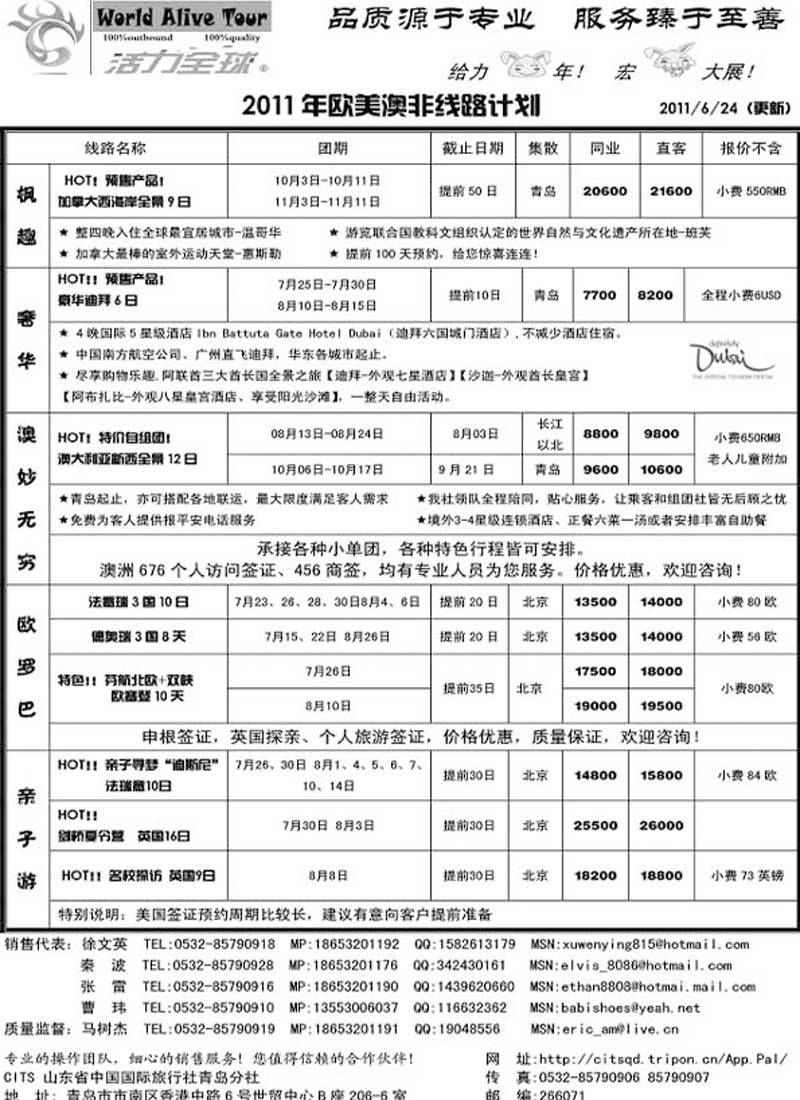 BP14山东省国旅青岛分社—活力全球