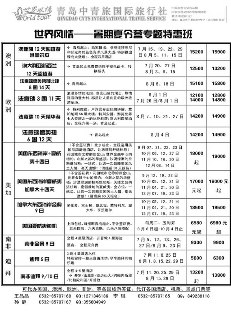 BP20世界风情—青岛中青旅