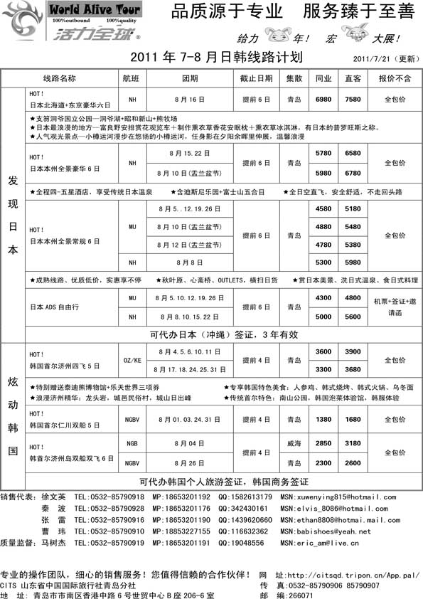 BP44山东省国旅青岛分社—活力全球