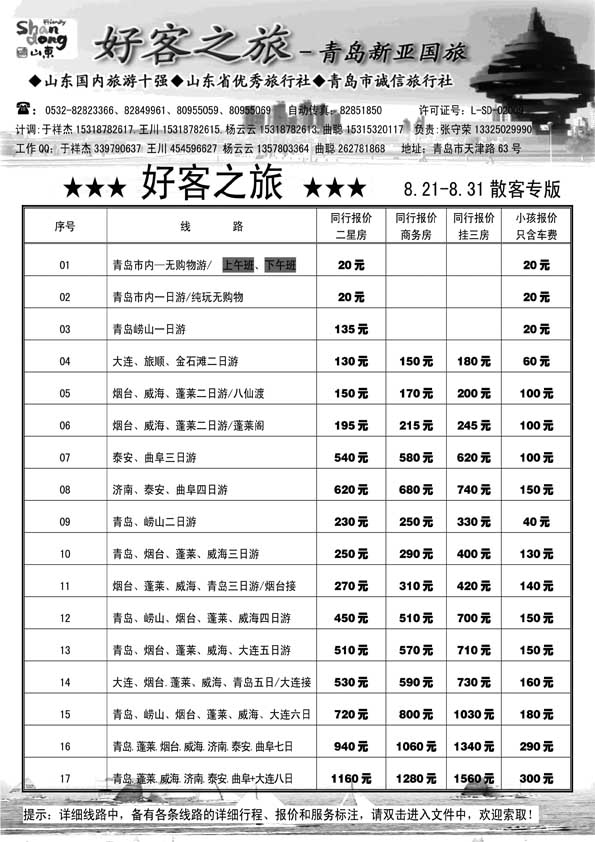 AP2好客之旅-青岛新亚国旅