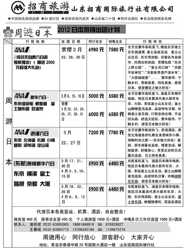 BP51山东招商国际旅行社—周游天下