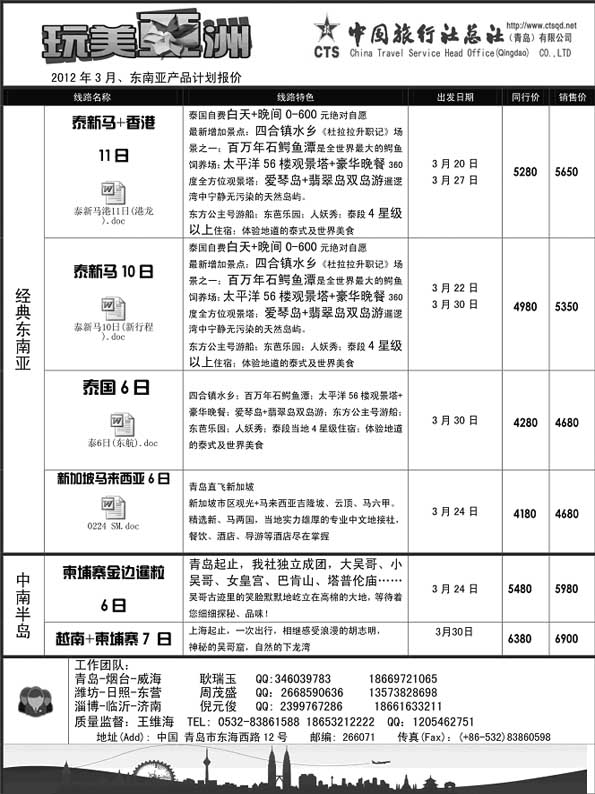 BP34中旅总社-东南亚专线
