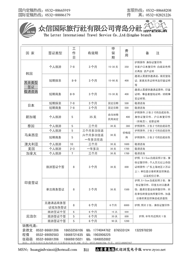 P22济南众信国际旅行社有限公司青岛分社