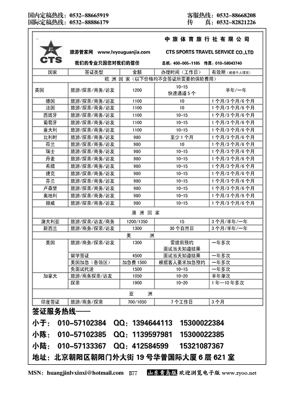 B黑077中旅体育？签证信息