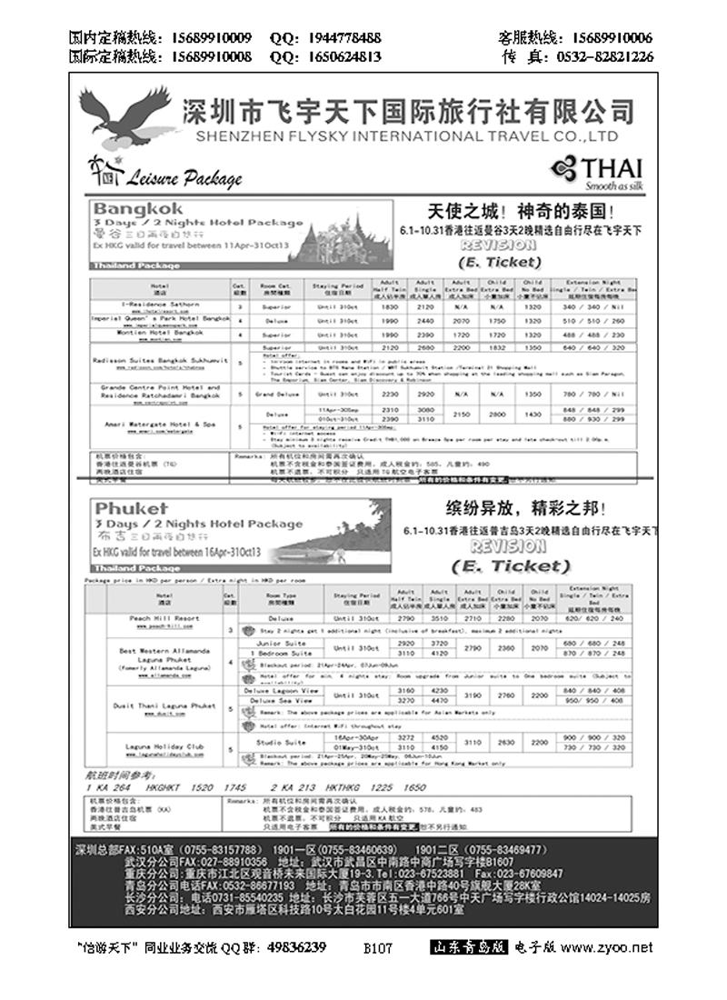 B黑107深圳飞宇天下商务特惠国际机票