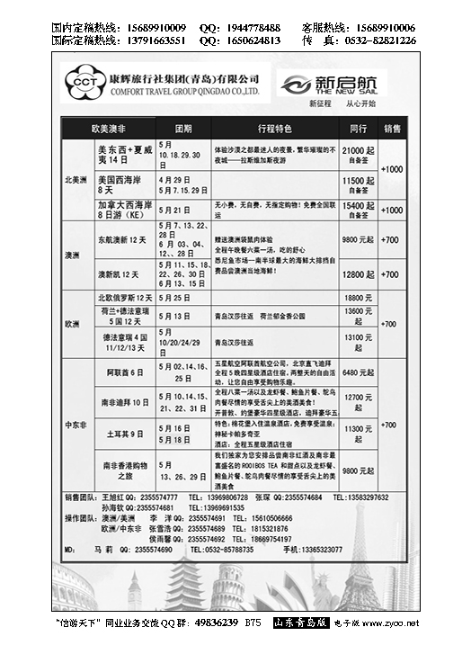 B黑075中国康辉旅行社集团（青岛）有限公司