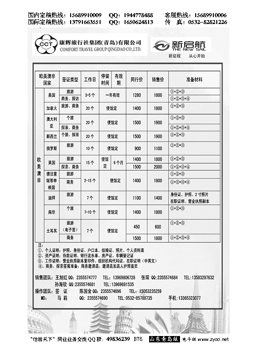 B黑076中国康辉旅行社集团（青岛）有限公司