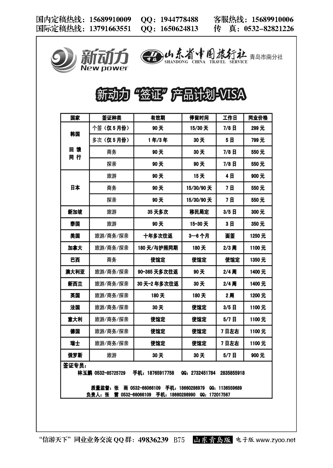 B黑075山东省中国旅行社青岛市南分社-新动力