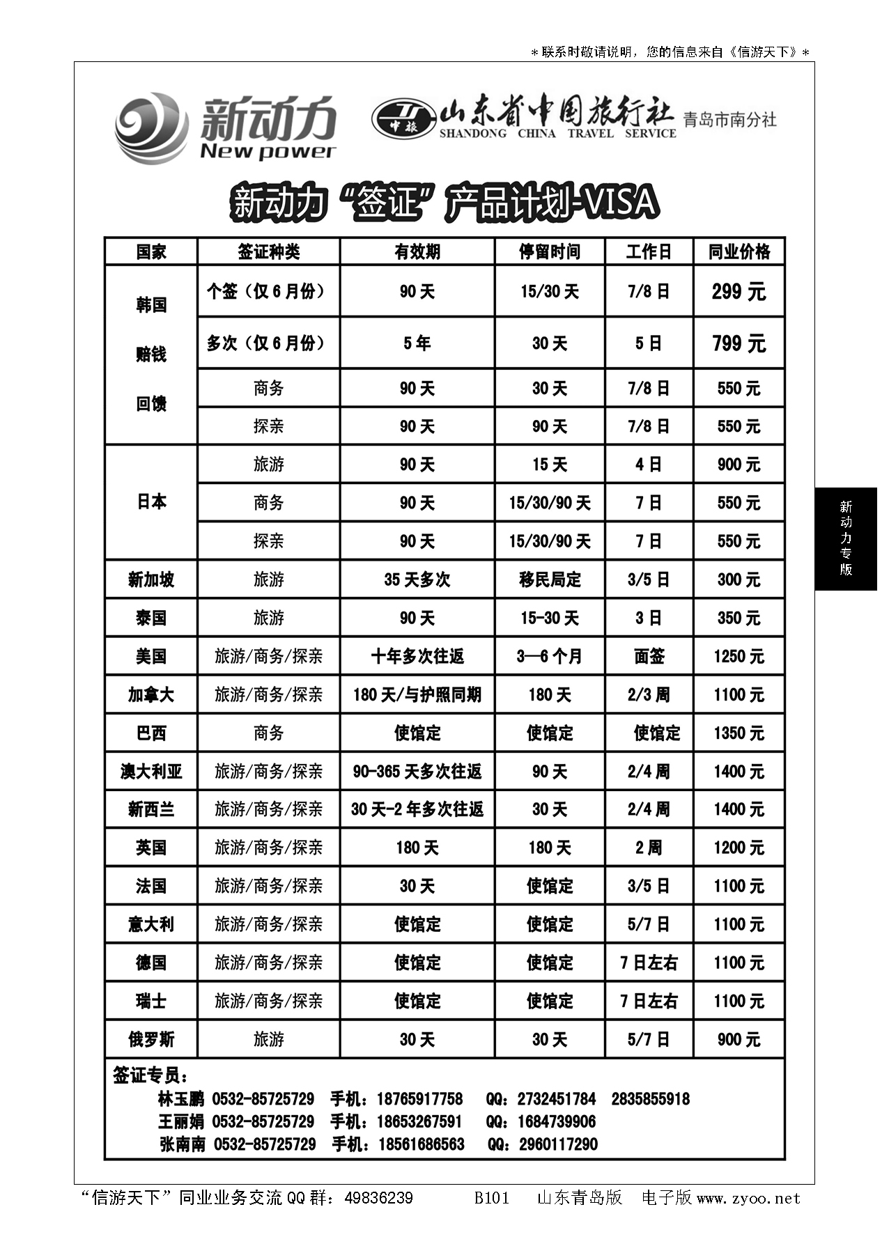 B黑101山东省中国旅行社青岛市南分社-新动力
