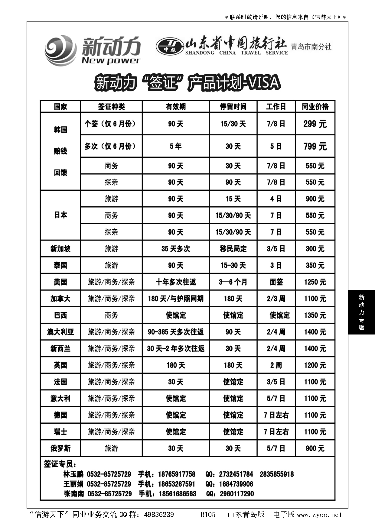 B黑105山东省中国旅行社青岛市南分社-新动力