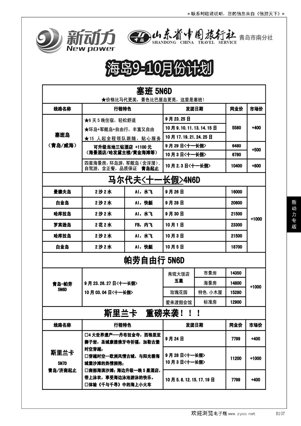 B黑107山东省中国旅行社青岛市南分社-新动力