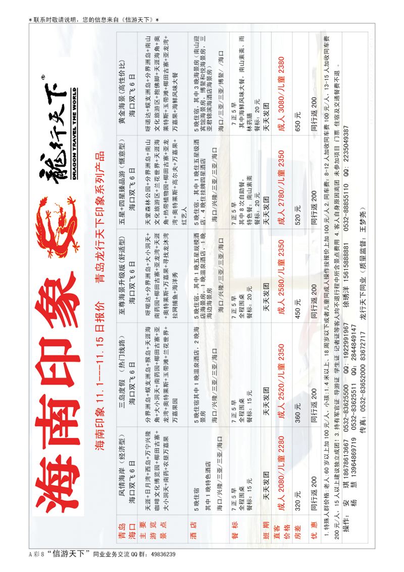 A彩009前彩八    龙行天下—海南印象