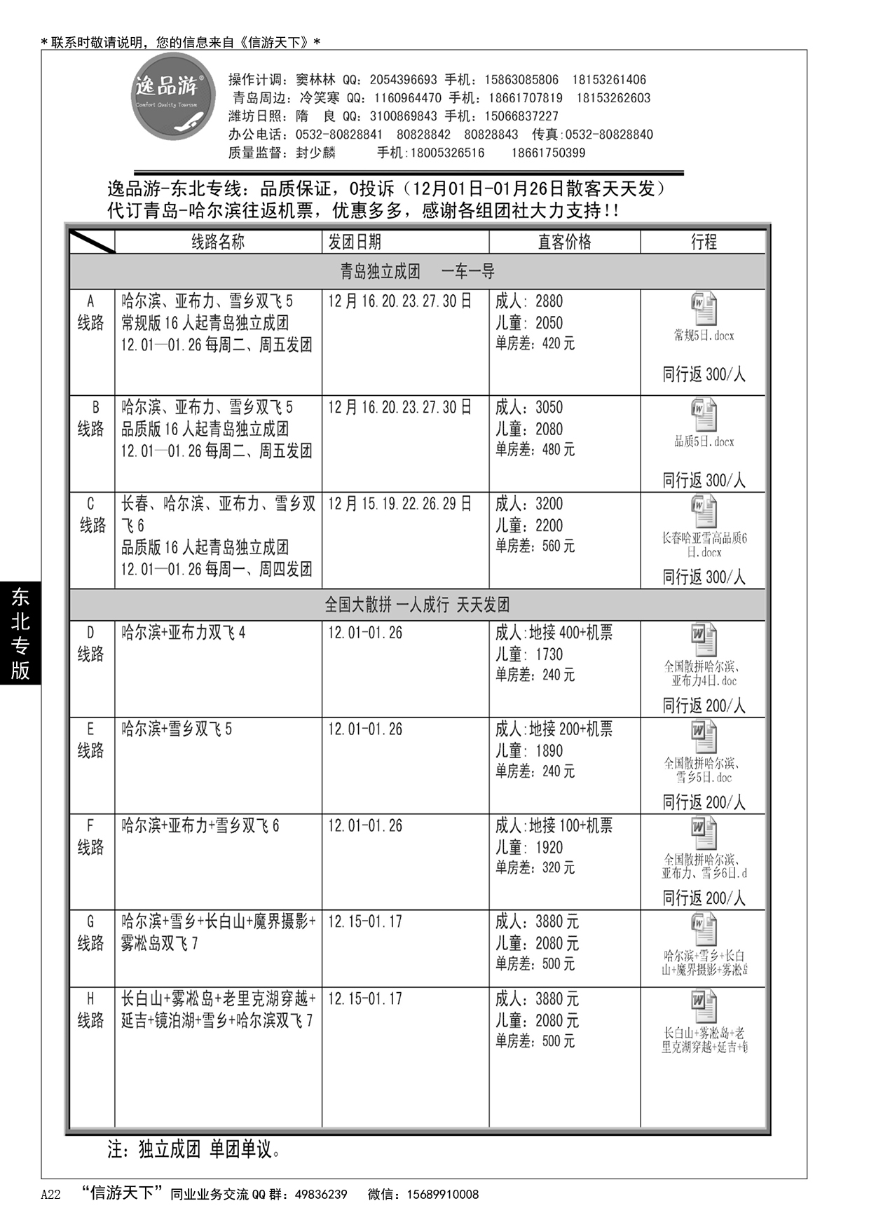 A黑022逸品游—东北专线……东北专版