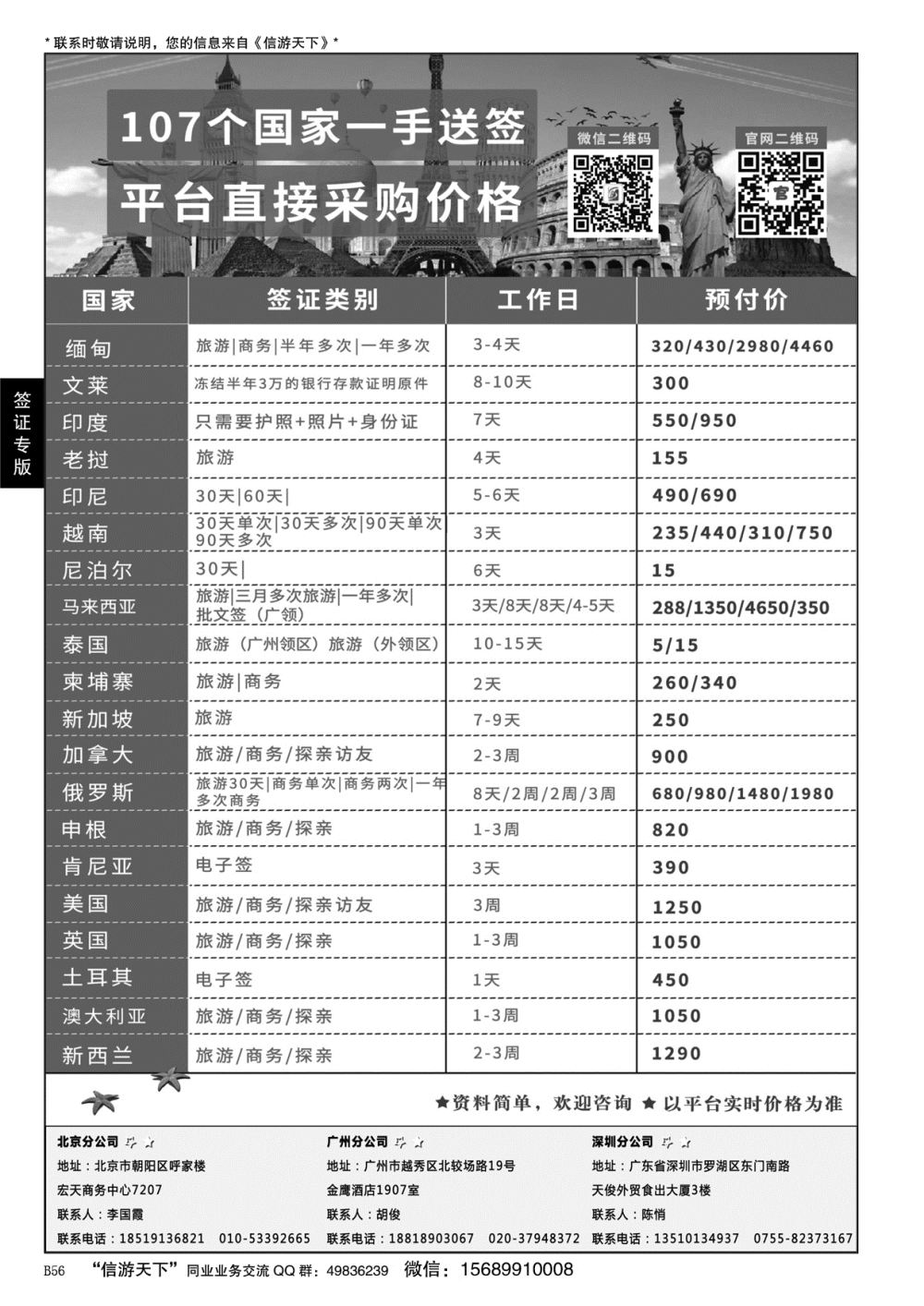 B黑056深圳常顺旅游签证