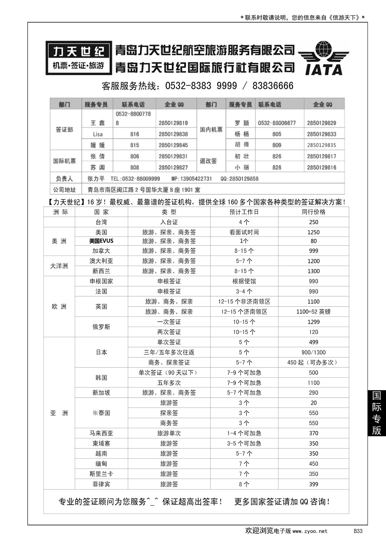 033 力天世纪航空——全球160国家签证