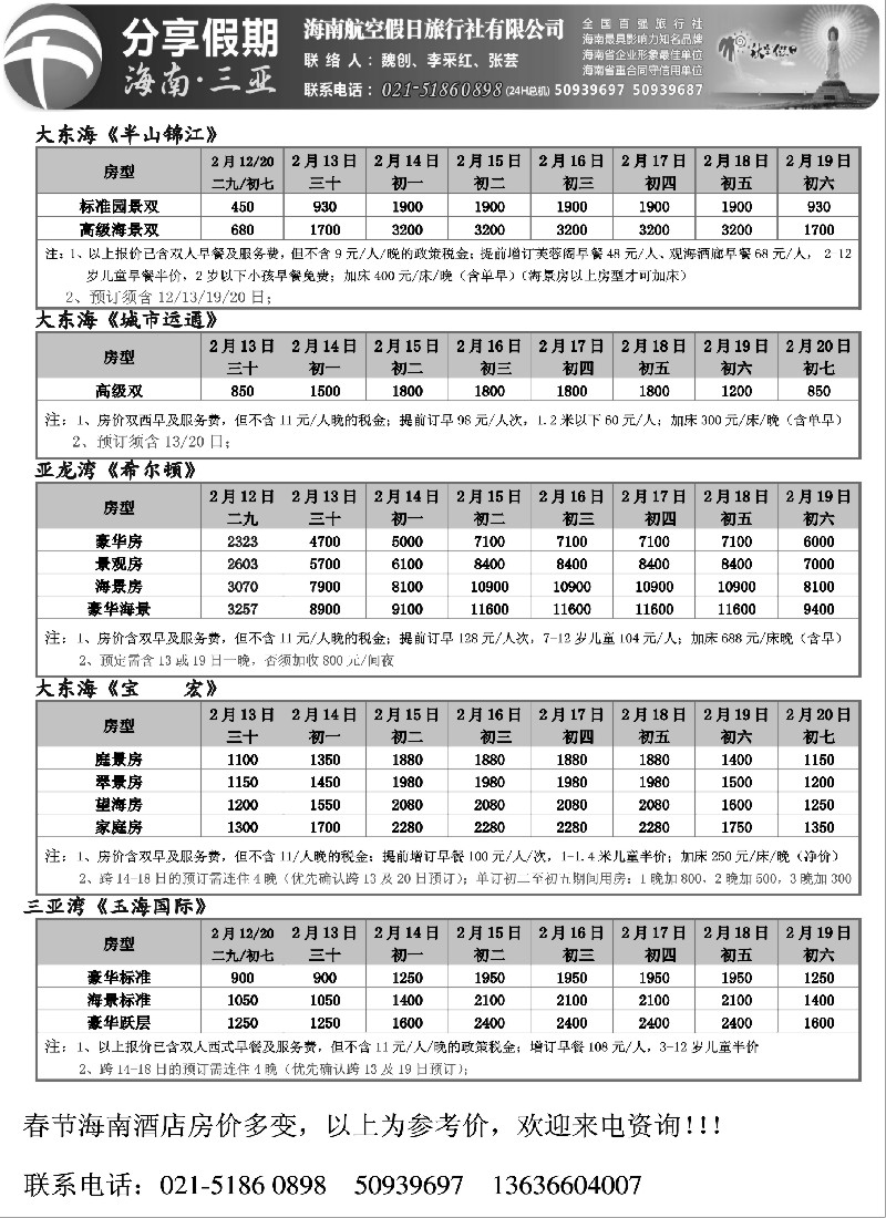 s79 分享假期——海南游