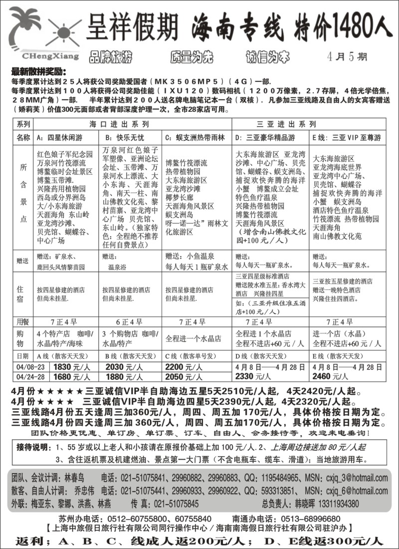 s125 呈祥假期--海南游