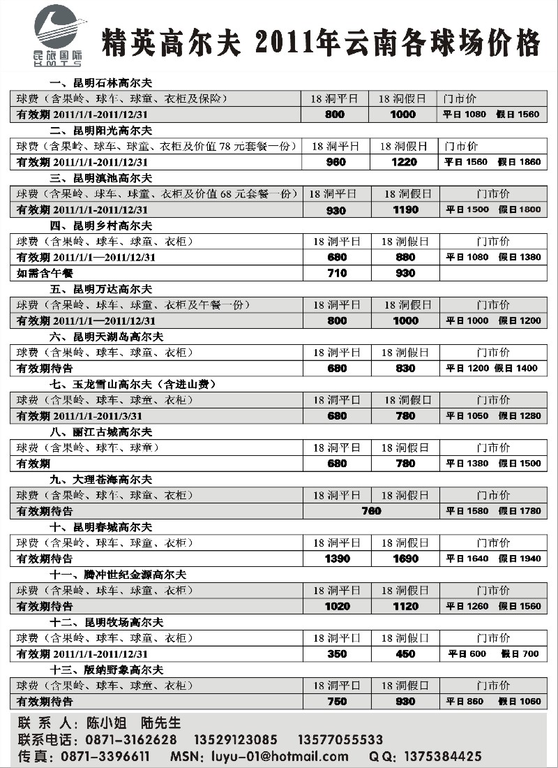 s97  昆旅国际：高尔夫