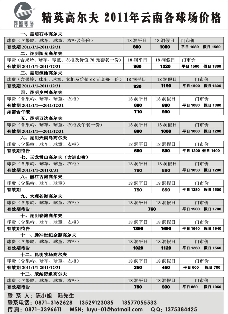 s113 昆旅国际：高尔夫
