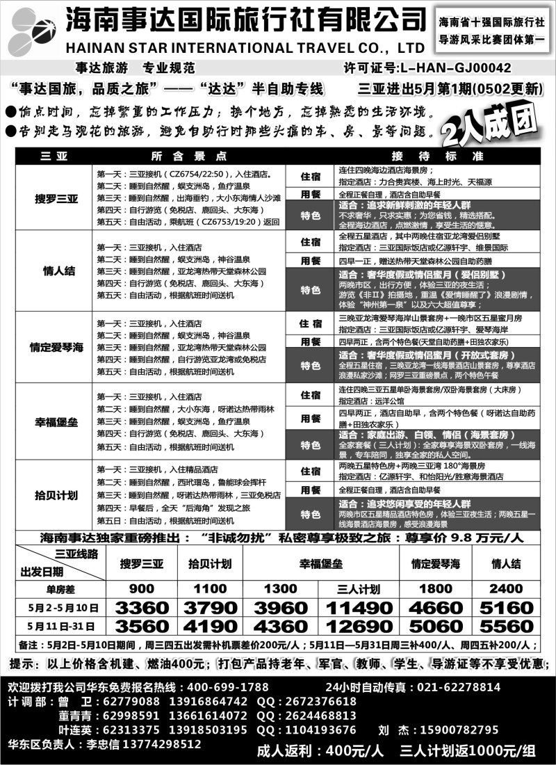 s115  海南事达国旅品质之旅—“达达”专线